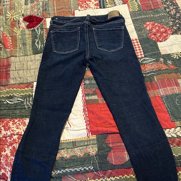 American Eagle Outfitters Women's Deep Indigo Skinny Jeans size 0 - Picture 4 of 6